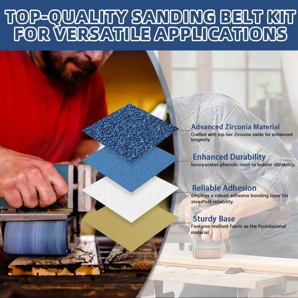 1x42 Inch Sanding Belts 12 Pcs 3 Grits Sizes (4 Each of 80/120/150 Grits) Heavy Duty Belt Sander Zirconia Belt Sander Paper for Wood, Metal, Stainless Steel, Cars, and Furniture