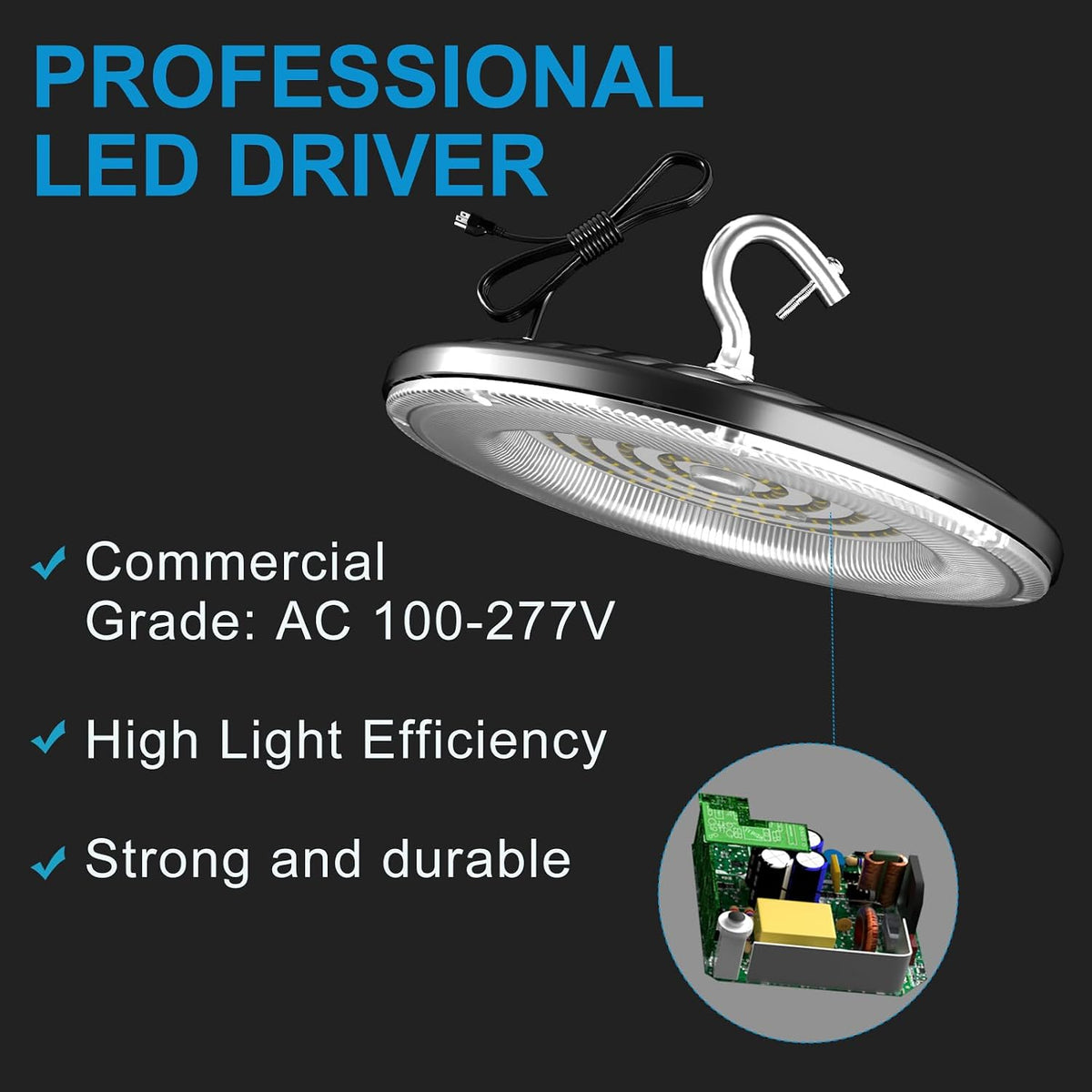 Lightdot 150W LED High Bay Lights, 6Pack Plug and Play High Bay LED Lights