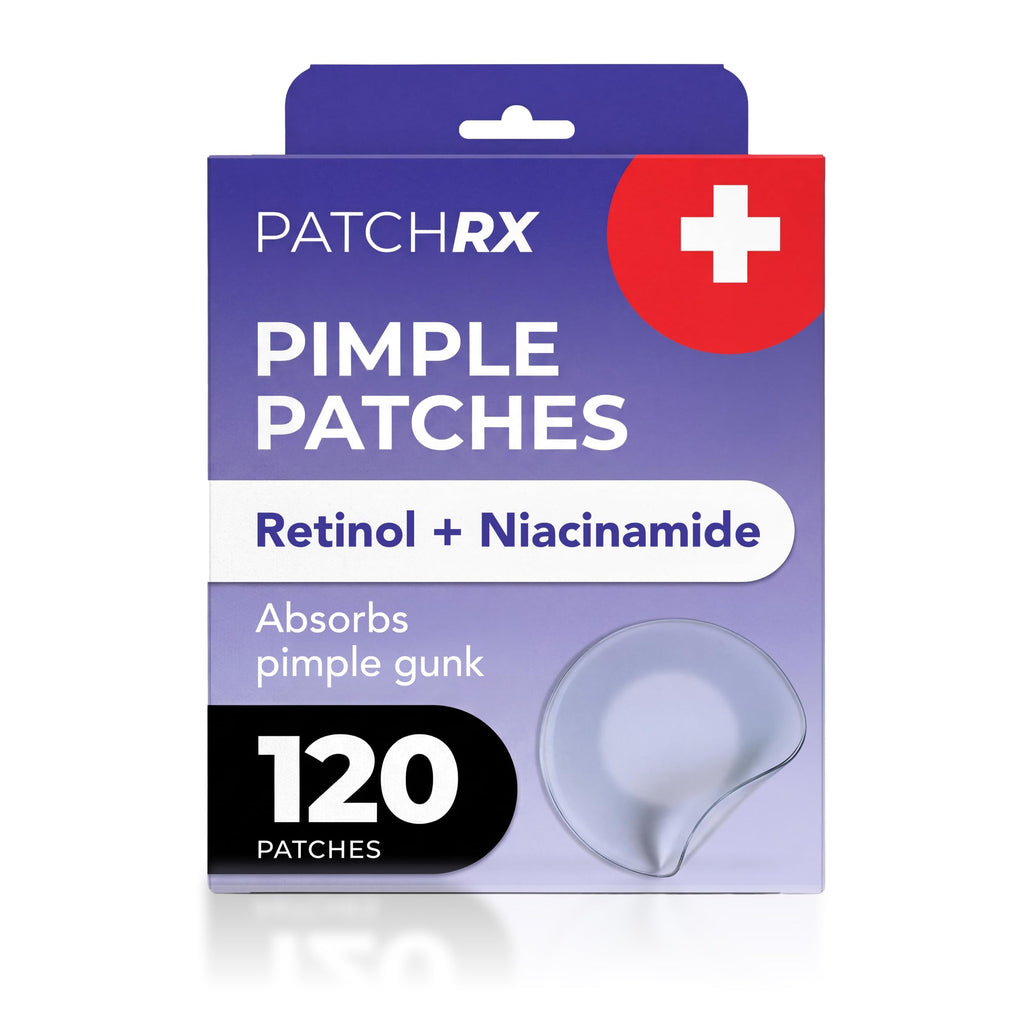 Pimple Patches with Retinol Hydrocolloid Acne Stickers with Tea Tree Oil for Face - Blemish Dots (120 Count)