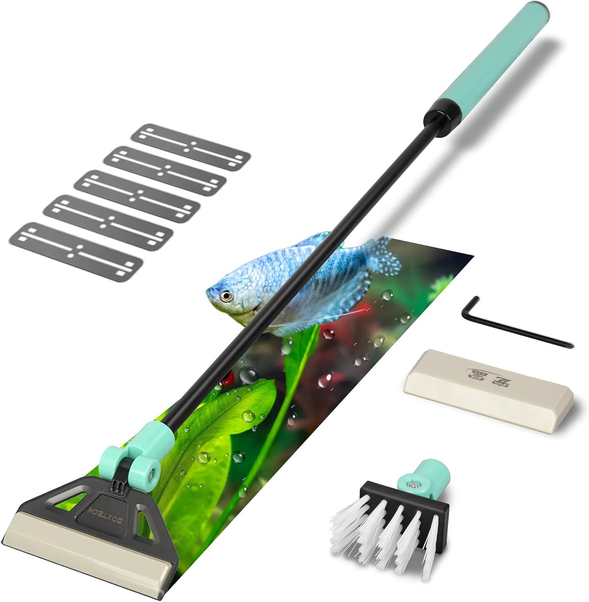 Algae Scraper for Glass Aquariums,2 in 1 Adjustable Algae Scraper