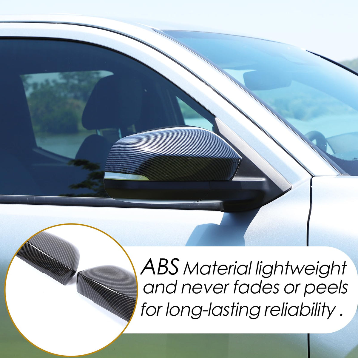 Heutamo Door Rearview Mirror Cover Cap Trim Compatible with Toyota Tacoma 2024 2025 2026 (with turn signals light) Left Right Side Door Rear View Mirror Cover Accessories (Carbon Fiber Pattern A)