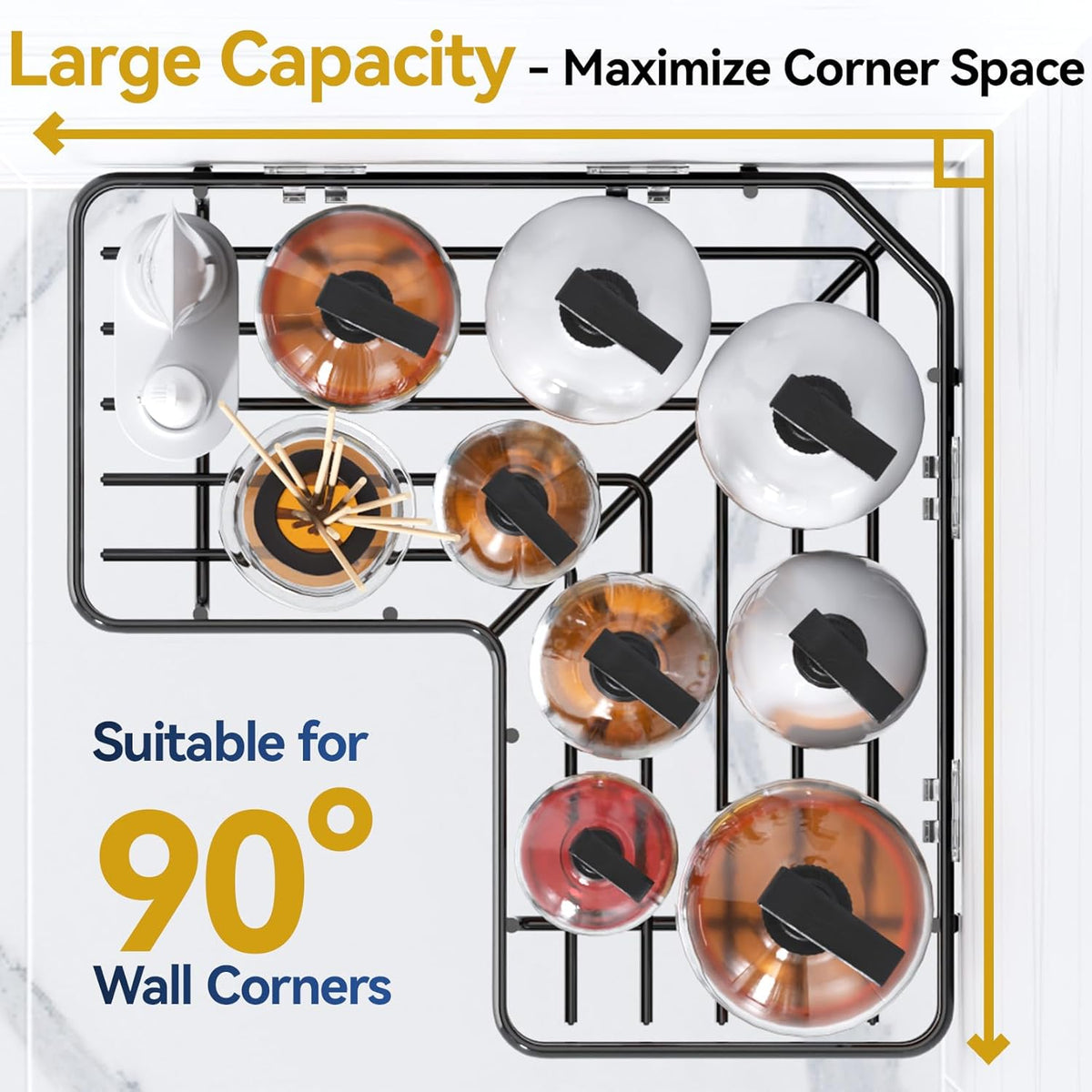 Corner Shower Caddy Adhesive, 100% Rustproof Shower Organizer with Soap Holder, No Drill Shower Shelf for Inside