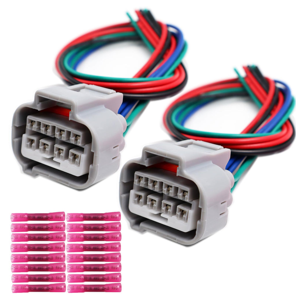 LIZAPUS 2pcs 8-Way HID Headlight Connector Compatible with Subaru BRZ
