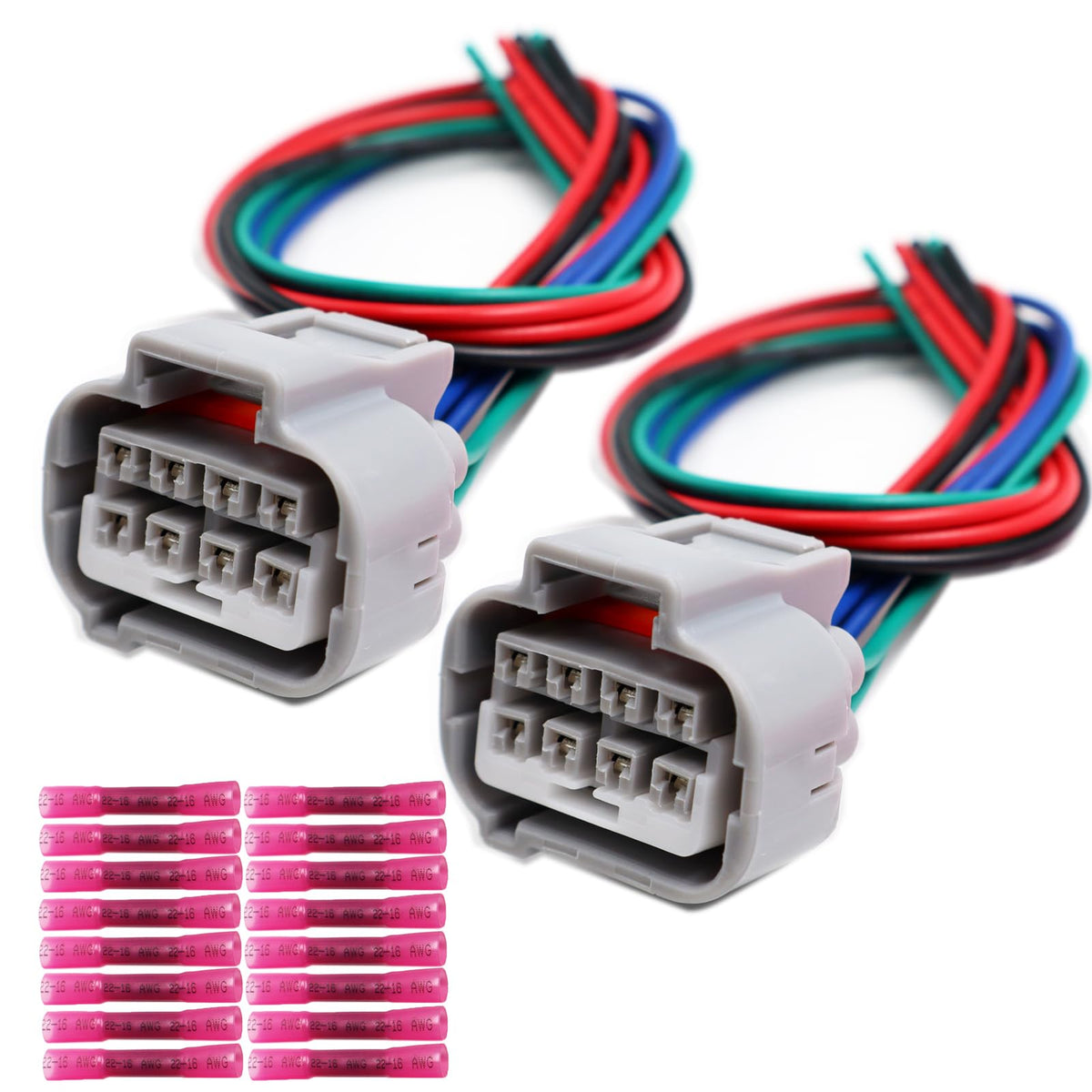 LIZAPUS 2pcs 8-Way HID Headlight Connector Compatible with Subaru BRZ