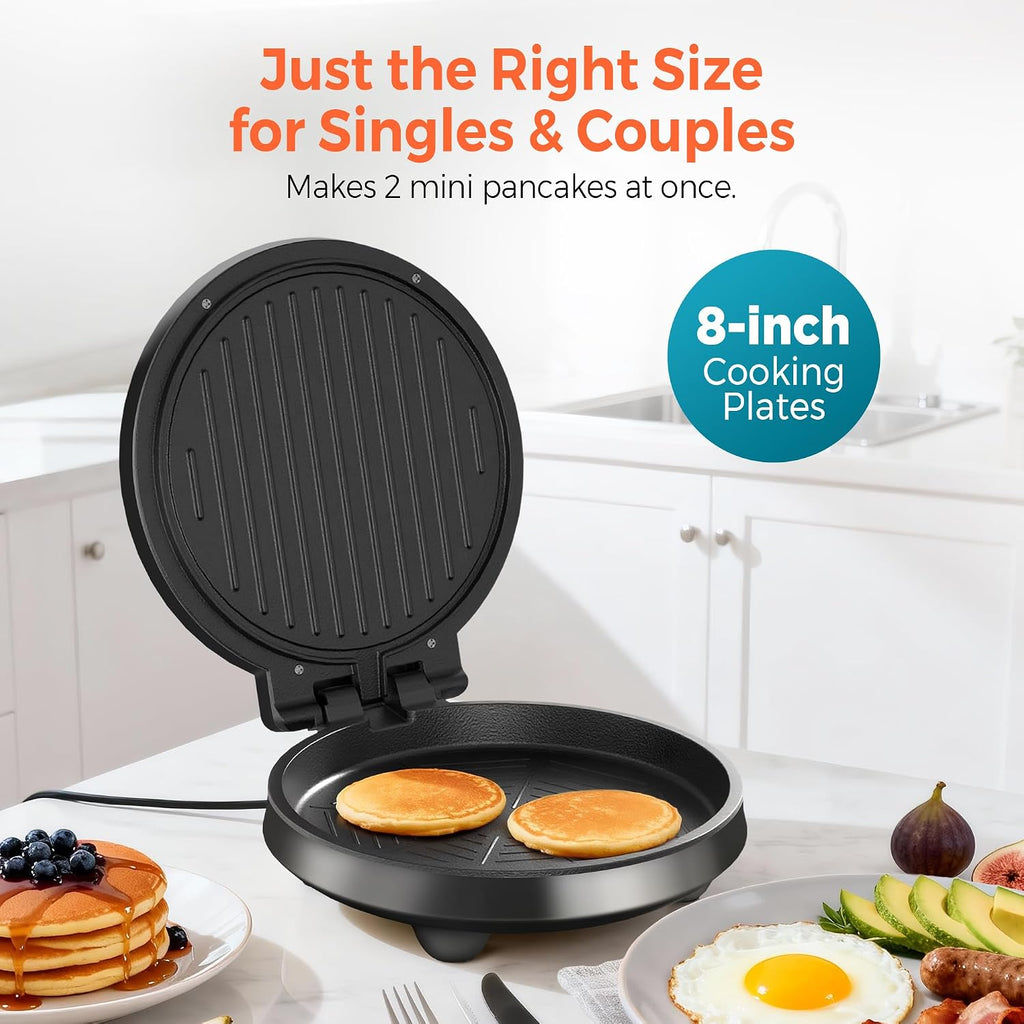 3-in1 Electric Griddle Nonstick & Sandwich Maker with On/Off Switch