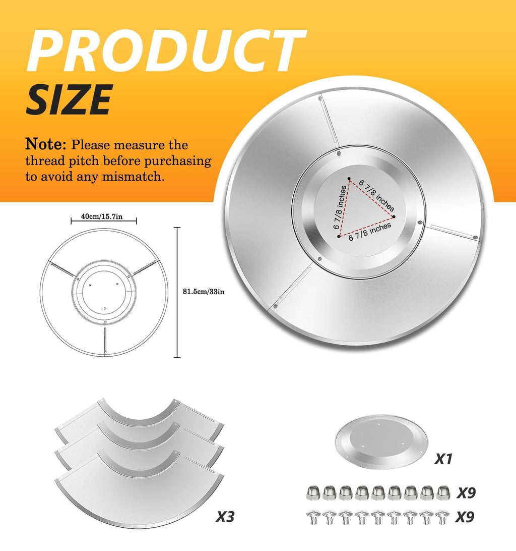 33" Patio Heater Reflector Shield