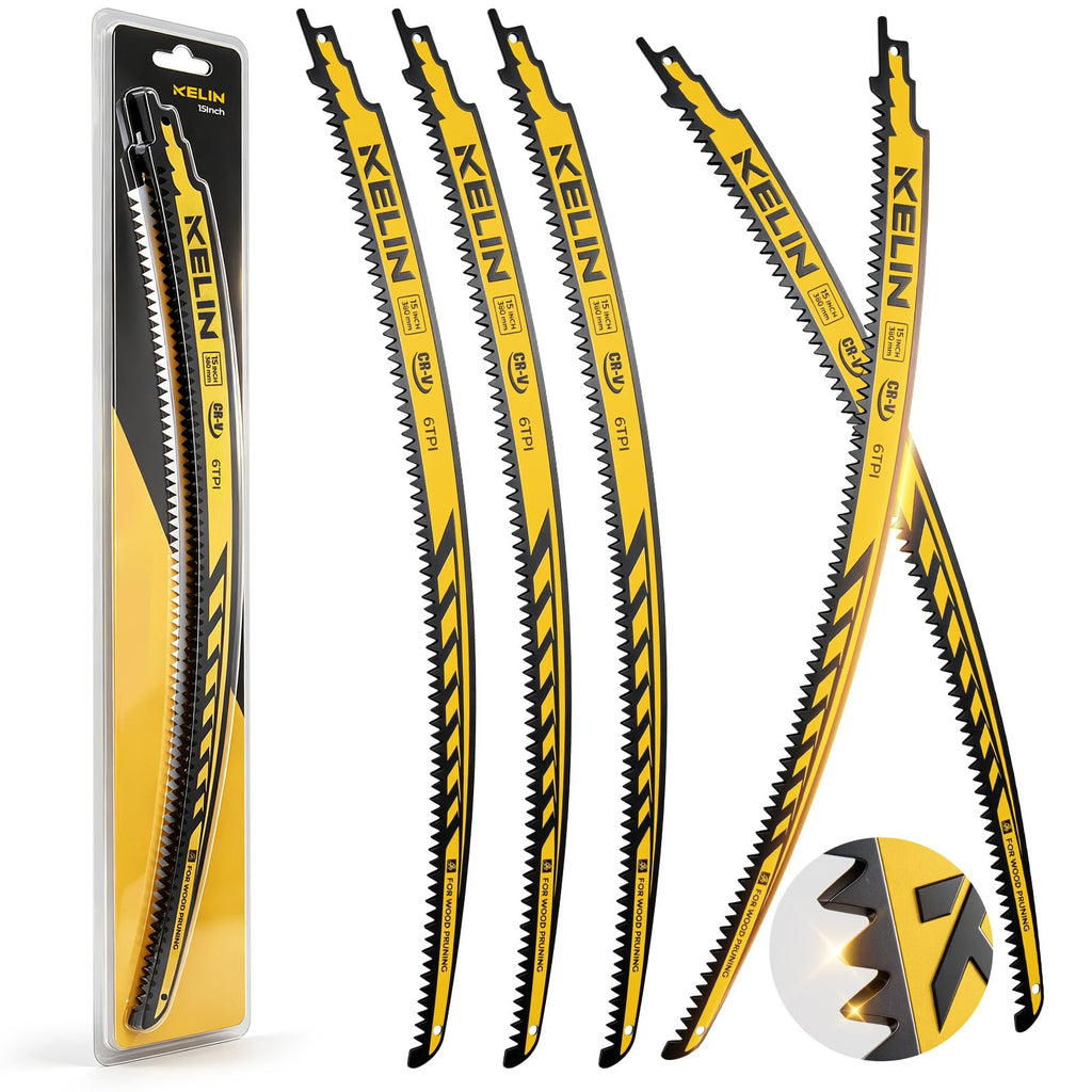 KELIN 15" Pruning Blade for Reciprocating Saw,Arc Edge Japanese Saw,5 Pack