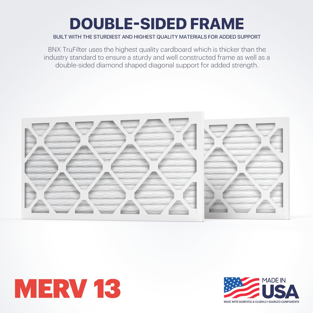 TruFilter 12x30x1 Air Filter MERV 13 (4-Pack) - MADE IN USA - Electrostatic Pleated Air Conditioner HVAC AC Furnace