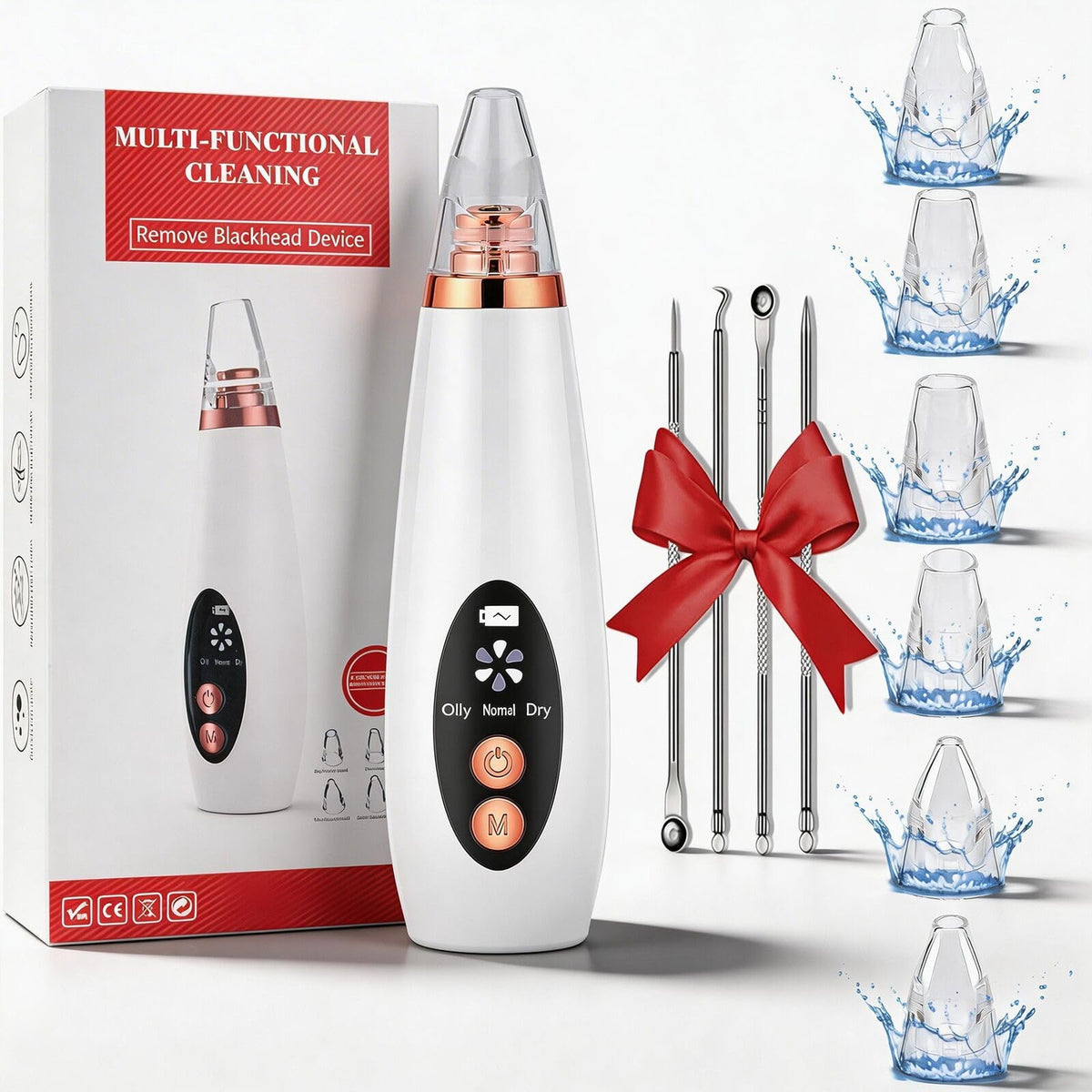 Blackhead Remover Vacuum, Black Head Remover for Face, Blackhead Extractor with 3 Suction Power, 6 Suction Probes, 4