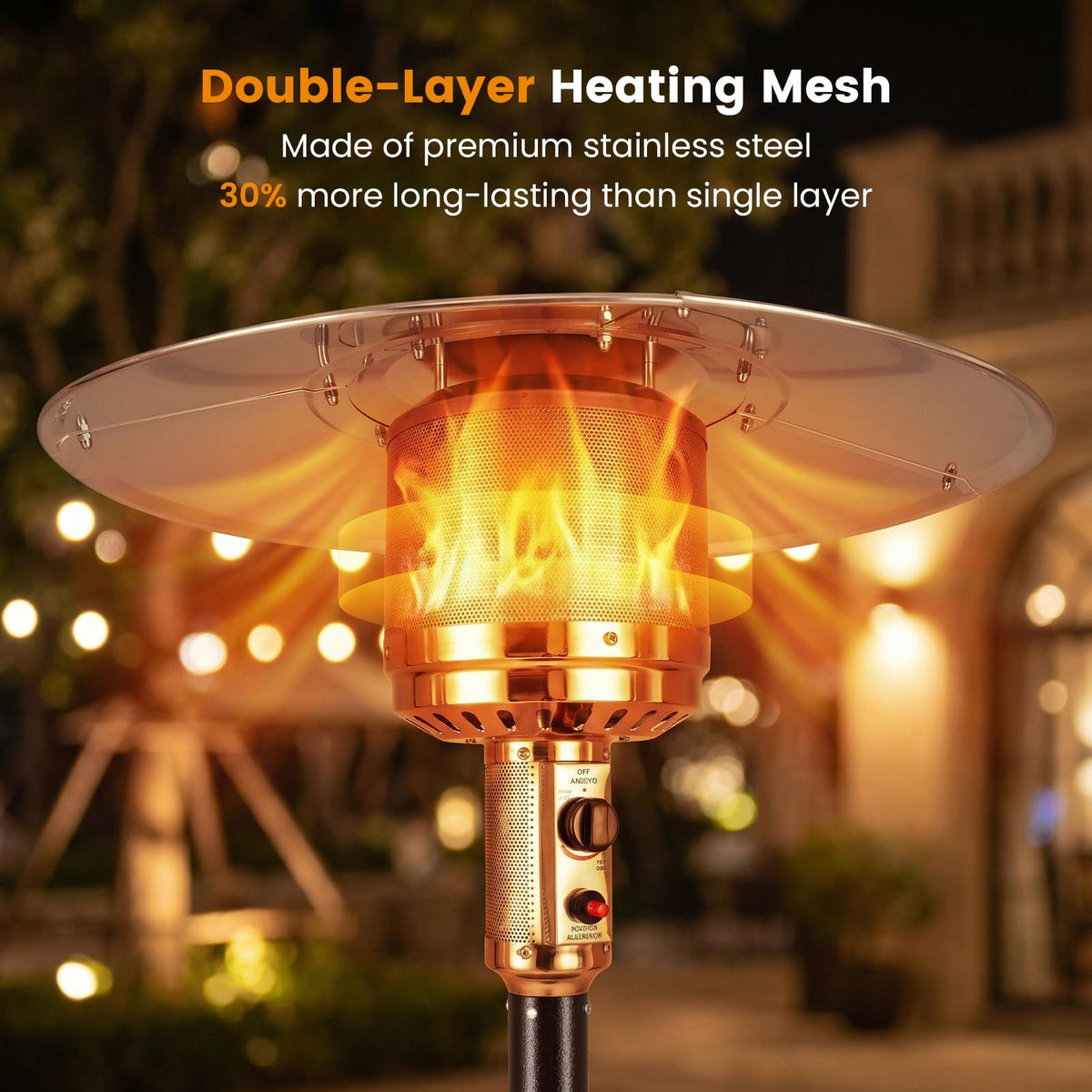50,000 BTU Propane Patio Heater with Easy Ignition, Bronze
