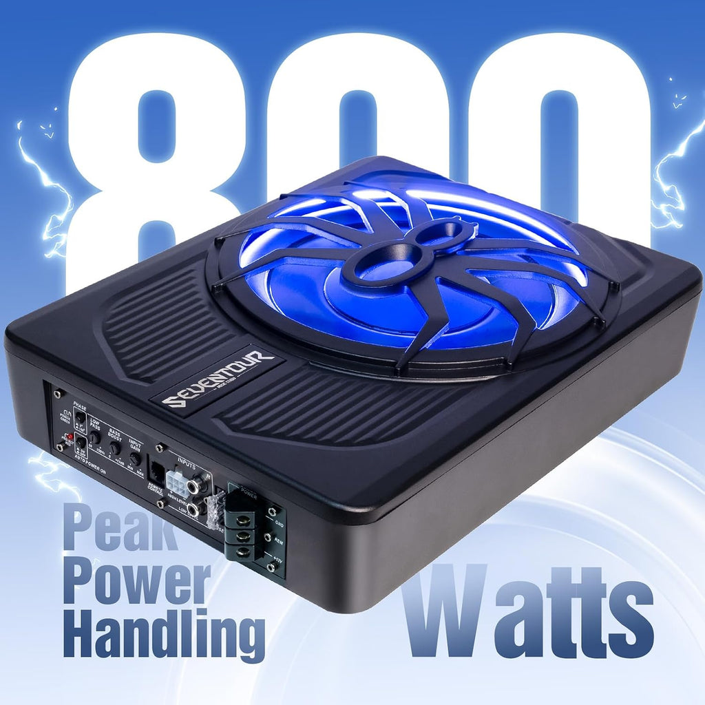 10" 800W Under Seat Car Subwoofer and amp package,Pure and Pleasant Bass | Car/Truck Audio Sub Built in