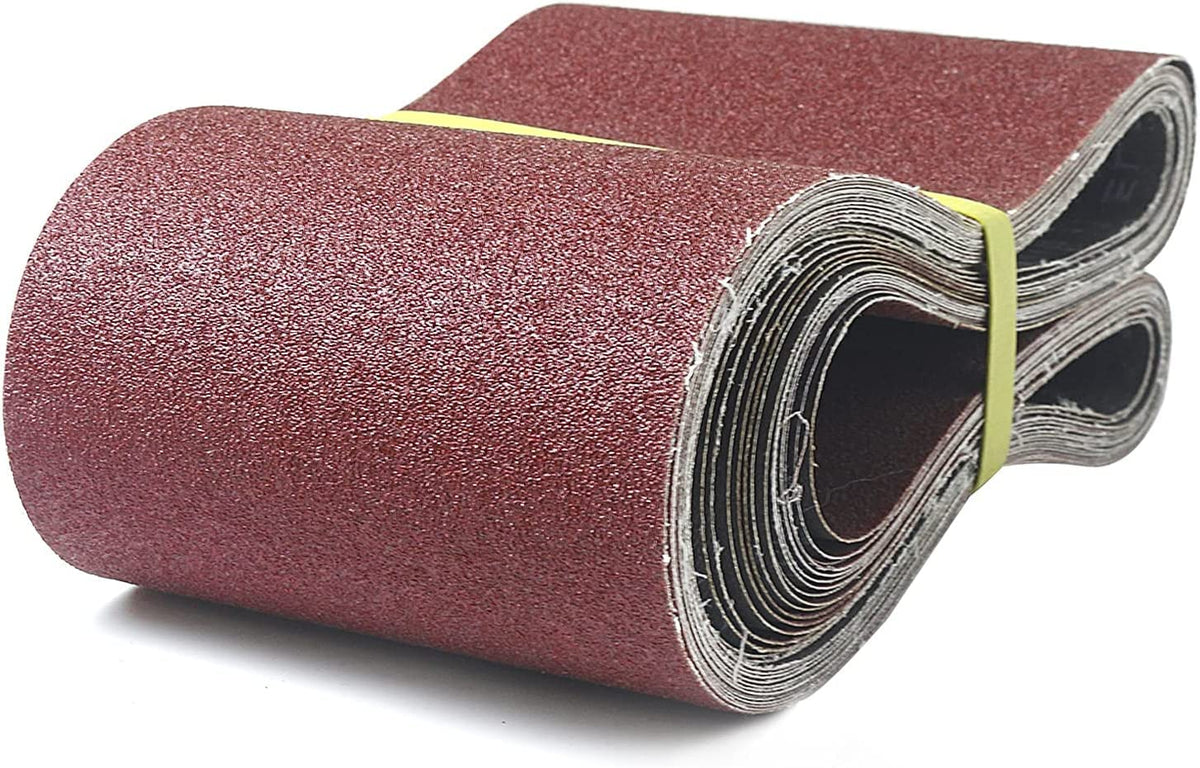 6 x 48 Inch Aluminum Oxide Sanding Belt, 15PCs Sanding Belt Set, 3 of Each 80/120/150/240/400 Assorted Grit, Abrasive Belts for Belt Sanders