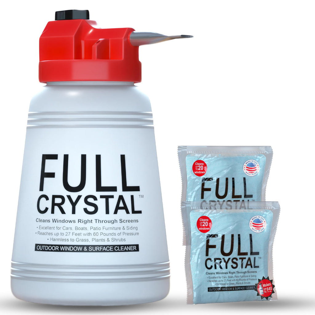 Window Cleaner, Bottle + 8oz Powder, Cleans Up to 40 Windows