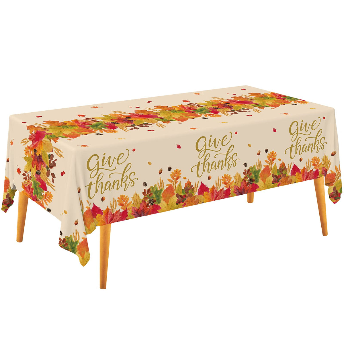 Fall Thanksgiving decorations, Disposable Tablecloth, Plastic Table Cover for Autumn Party Decorations and