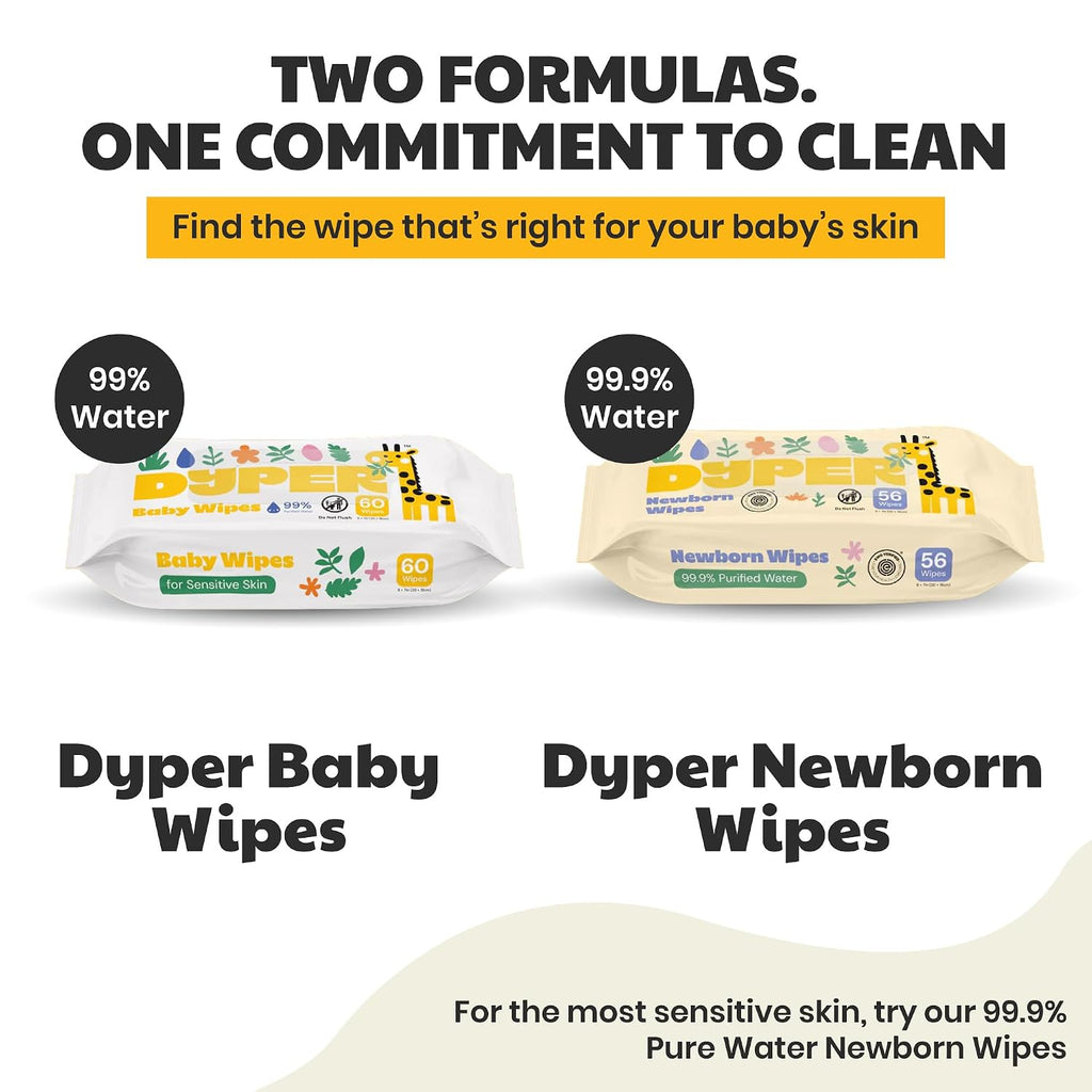 Baby Wipes 720 Count Hypoallergenic 99% Water Plant-Based Derm Tested