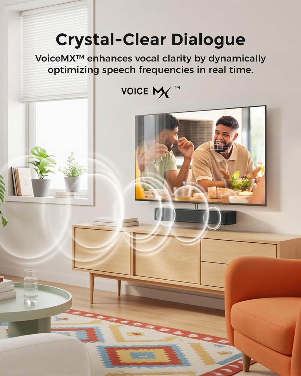 2.1ch Sound Bar for TV, Built-in Subwoofer, Stereo Shelf System | Peak Power 132W, App Control, 16 Inches Bluetooth