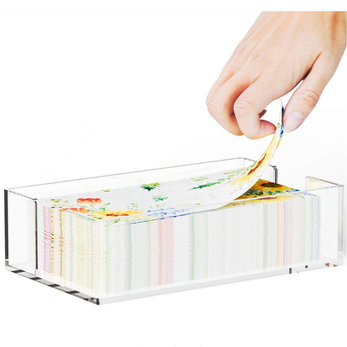 Acrylic Bathroom Napkin Holder,Clear Guest Towel Holder Tray For Bathroom,Waterproof Splashing Vertical Disposable