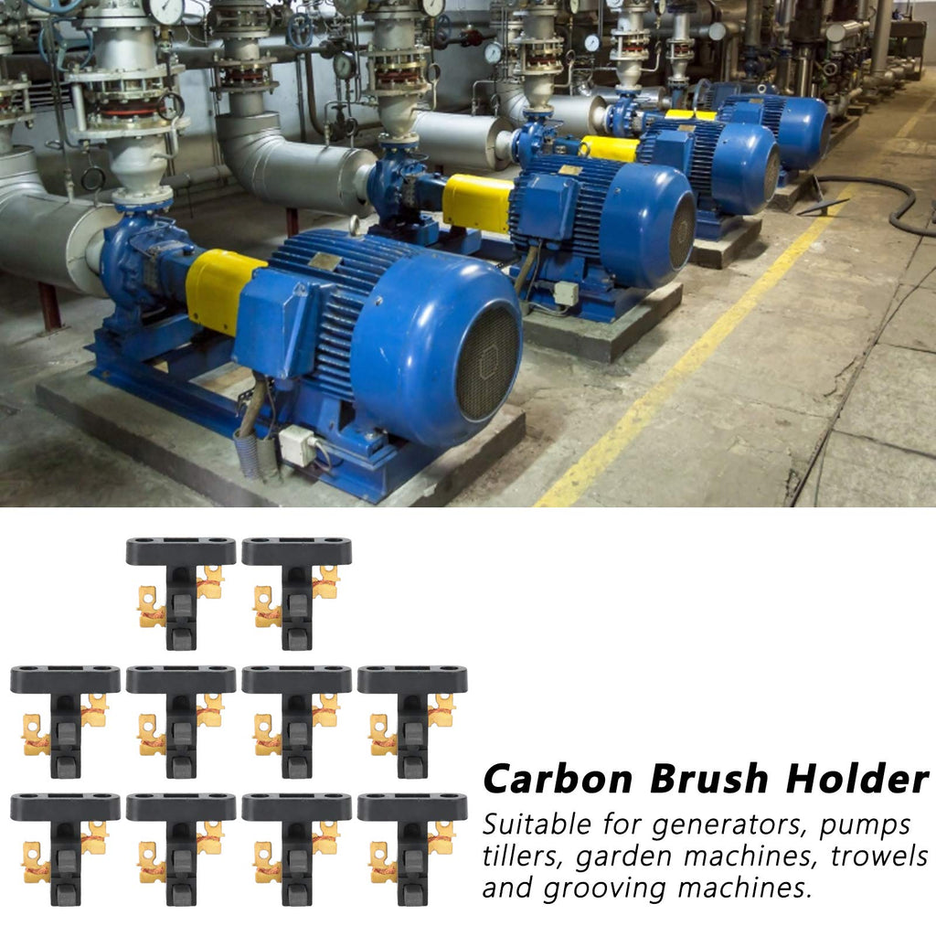 Yosoo 10pcs Carbon Brush Holder Carbon Brush Assembly Carbon Brush Holder Fit Gasoline Generator Accessories for 188f/190f/5-8kw Gasoline Generator