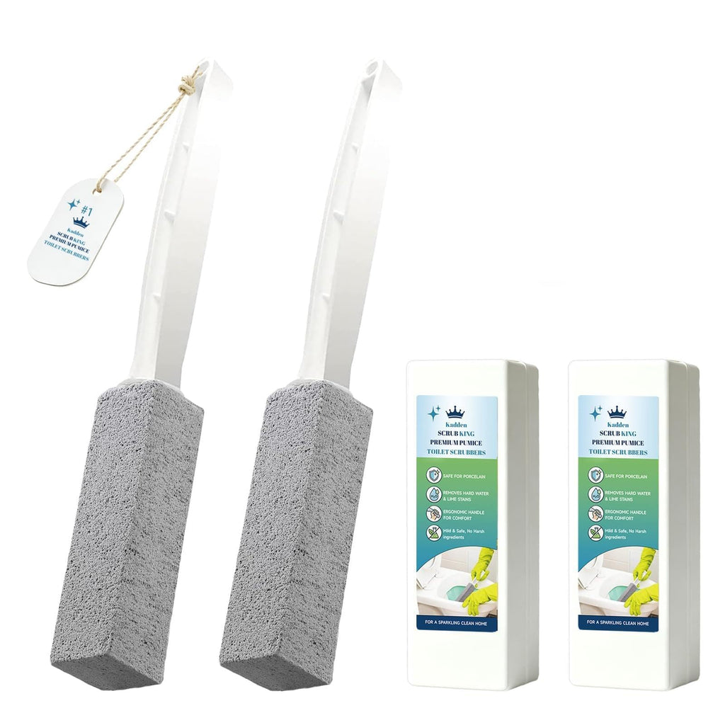 2 Pack Pumice Stone Toilet Cleaner with Handle, Hard Water Remove
