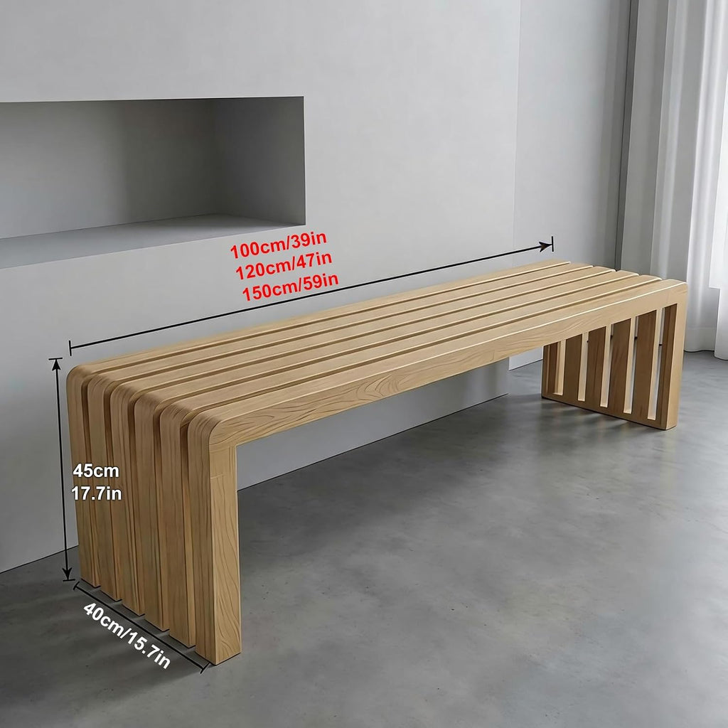 Outdoor Bench for Garden, Patio, Park and Porch, No Assembly Required, Galvanized Steel Frame with Wood Grain Finish