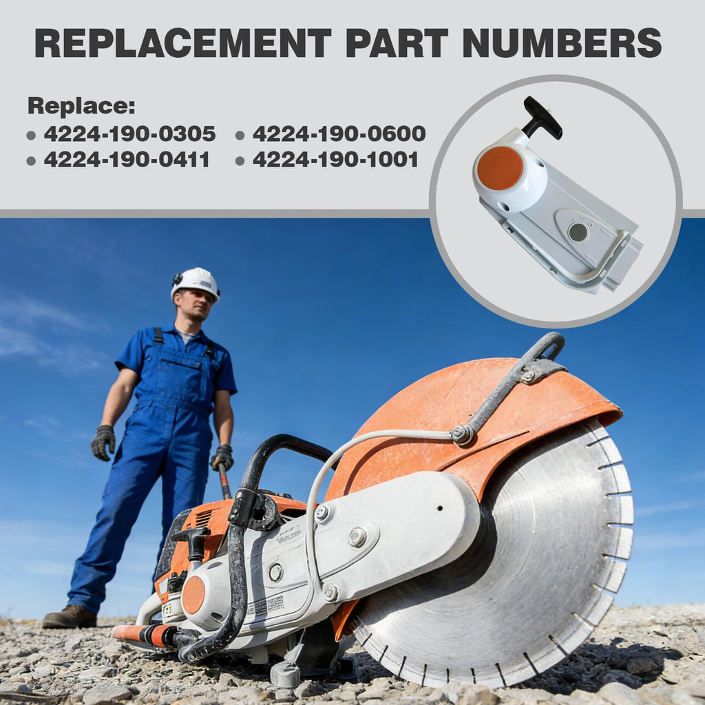 Zenacolor 4224-190-0305 Recoil Starter Assembly Replacement for Stihl TS800 Cut Off Saw, Pull Start Assembly Replaces 4224-190-0411 4224-190-0600 4224-190-1001