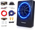10" 1200W Slim Under-Seat Powered Car Subwoofer with Built-in Amp | Aluminum enclosure, high and low level RCA and