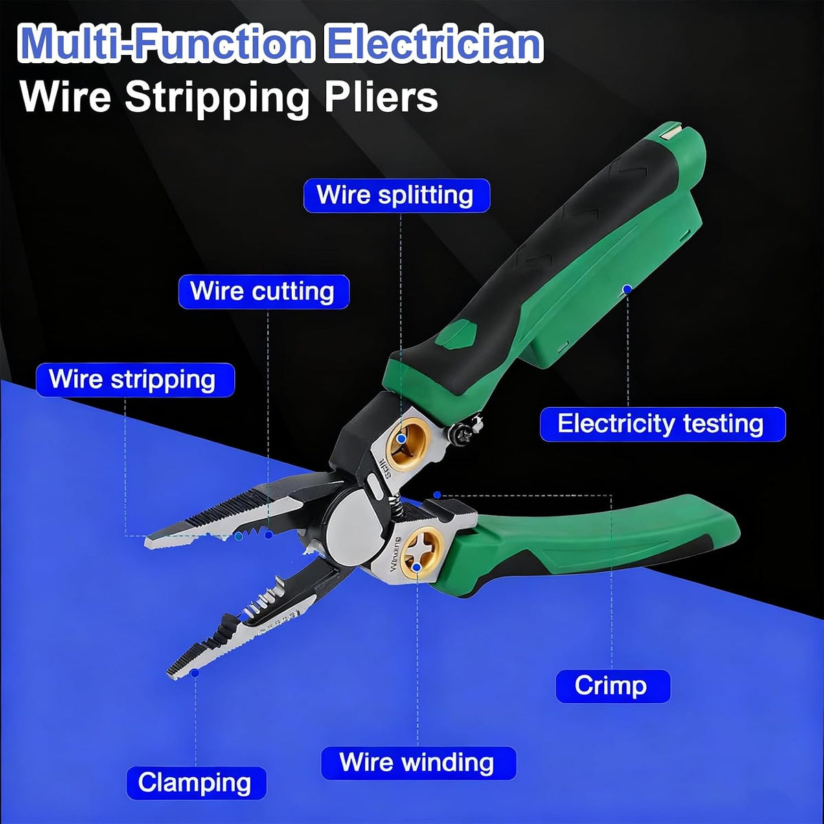 2026 New 8 in 1 Wire Stripper with Voltage Tester, Wire Stripping Tool for Heavy Duty 12-220V AC/DC Tester