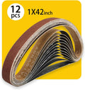 1 x 42 Inch 150 Grit Sanding Belt | Premium Aluminum Oxide Sanding Belt | Premium Sander Sandpaper – 12 Pack