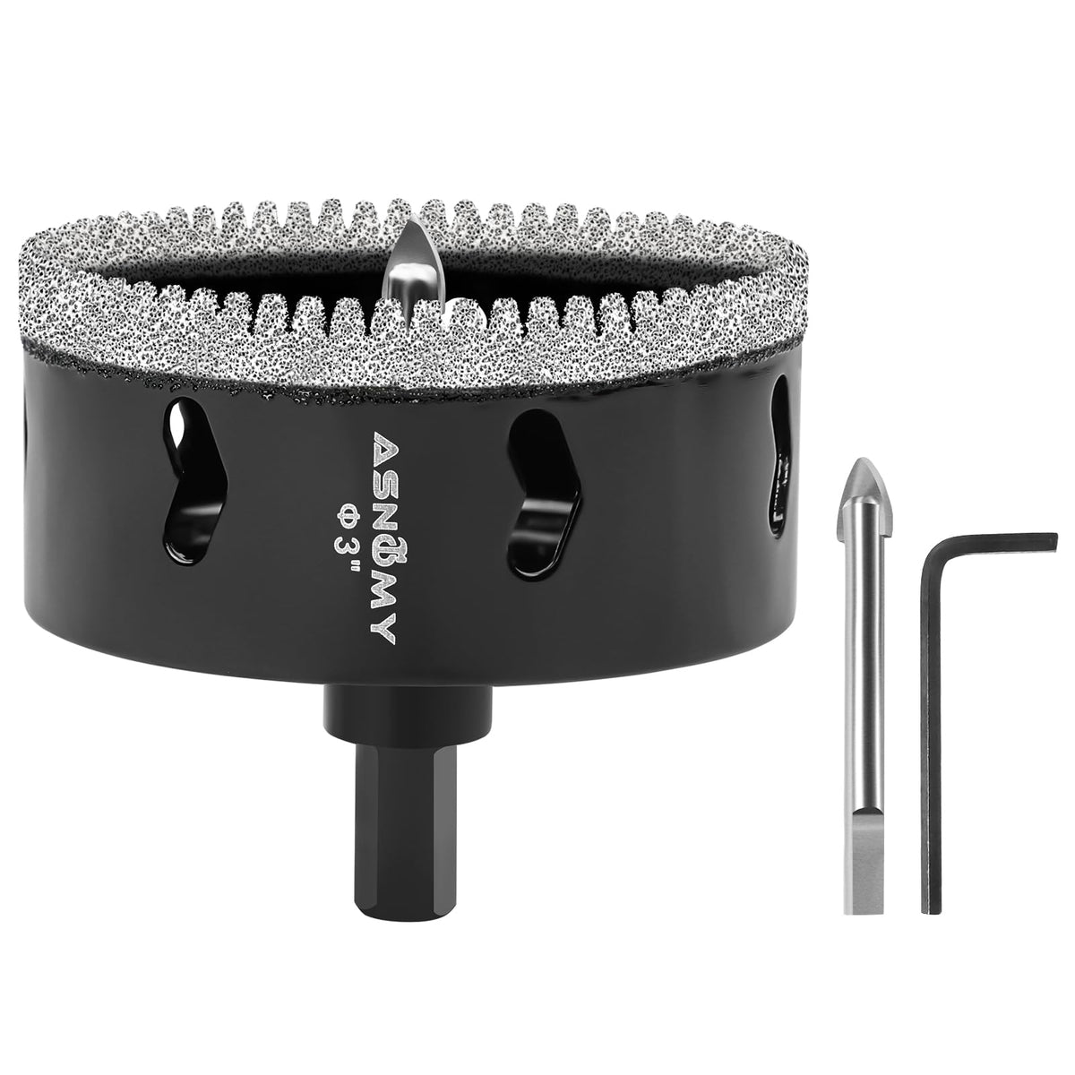 3" Diamond Hole Saw with Pilot Drill Bit,Tile Hole Saw for Ceramic
