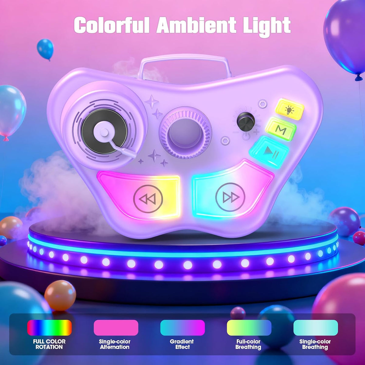 Stand Karaoke Machine for Kids, Singing Toys Gifts for 3 4 5 6 7 8 Year Old Girls Boys, Rechargeable Kid Microphone
