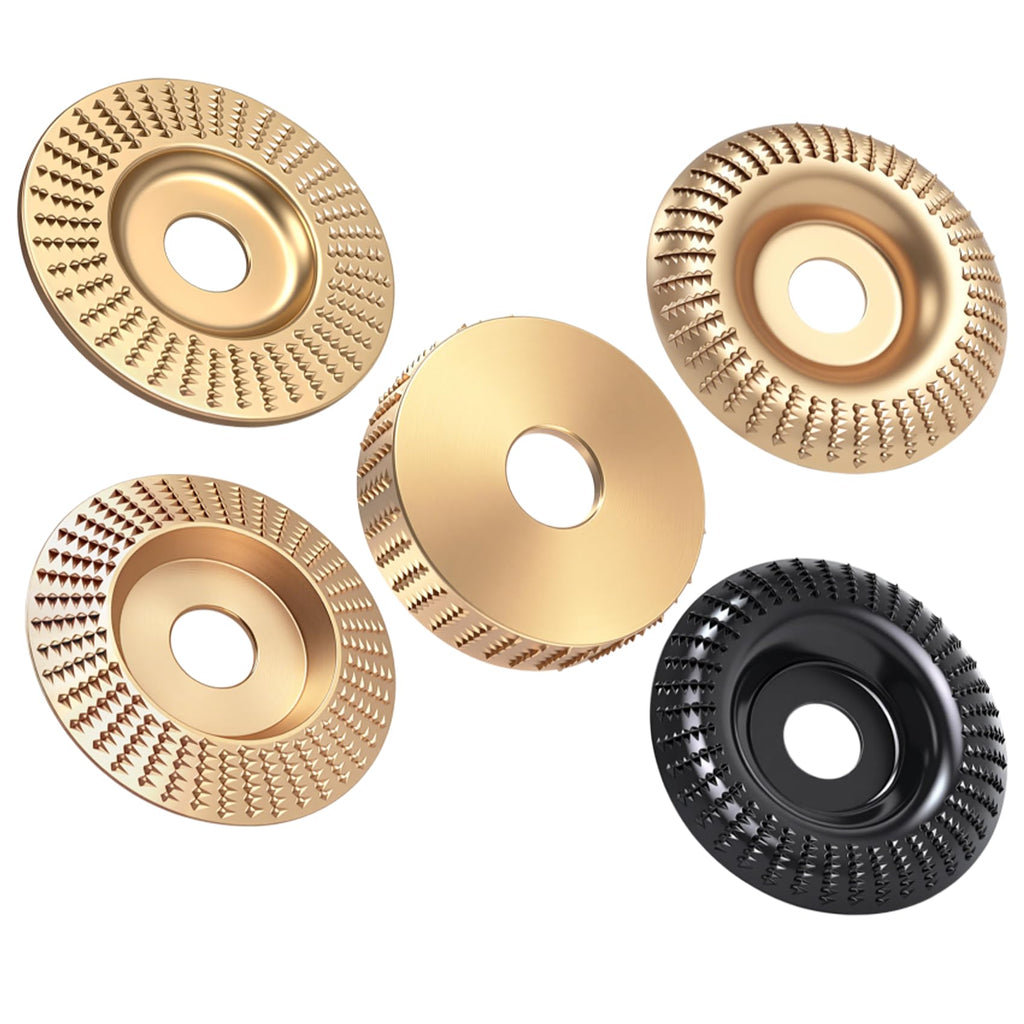 5-Piece Wood Carving Disc Set, Fits 4", 4-1/2" & 5" Angle Grinders