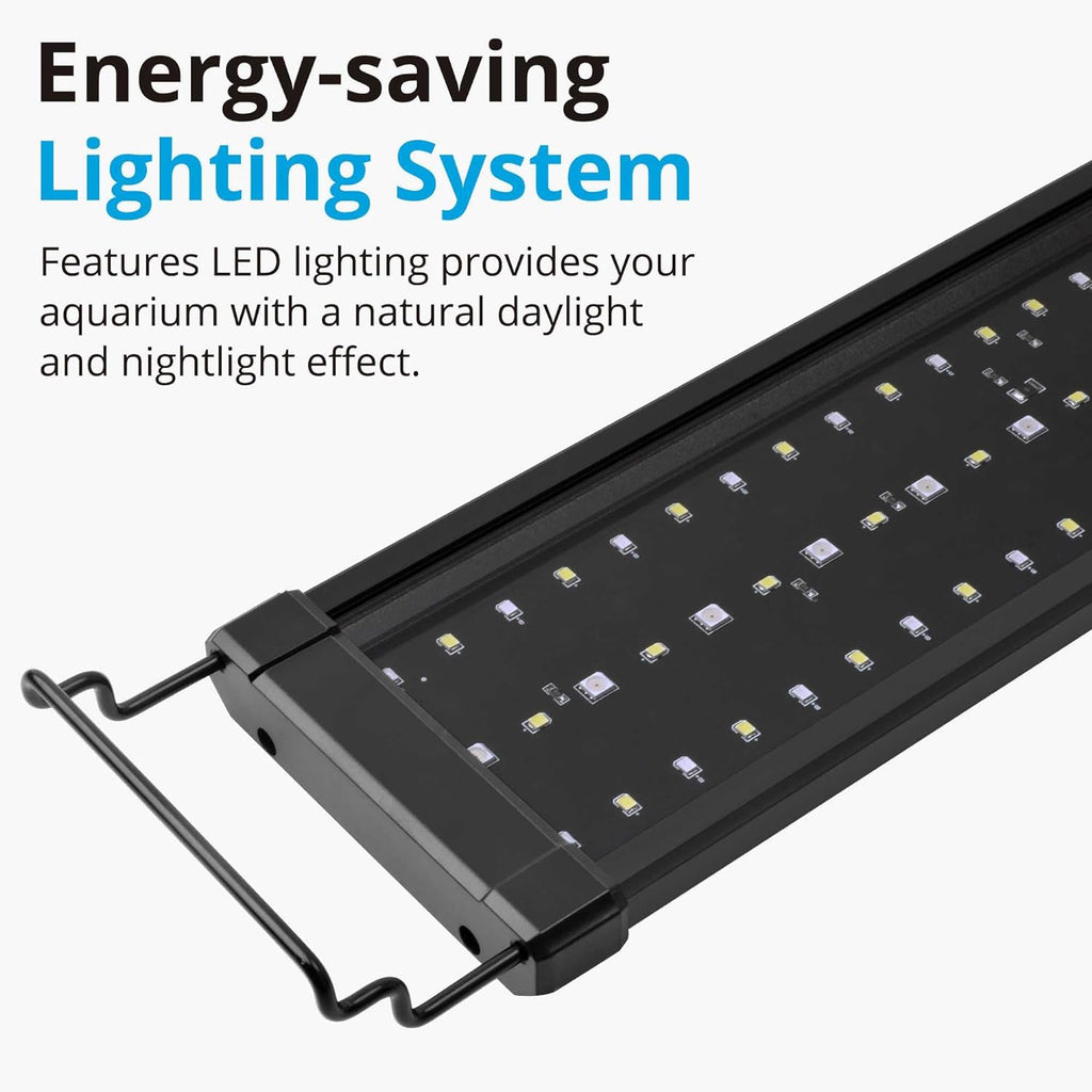32W Saltwater Aquarium Light, Marine LED Reef Light for Corals, Programmable Timer Controller, 30 to 36-Inch
