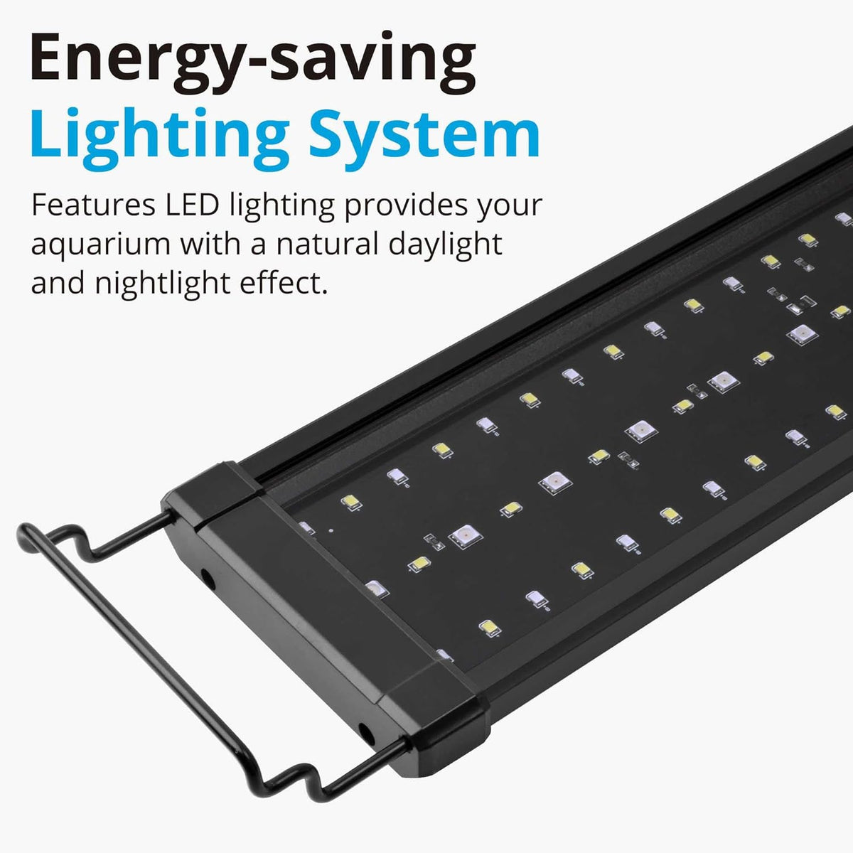 32W Saltwater Aquarium Light, Marine LED Reef Light for Corals, Programmable Timer Controller, 30 to 36-Inch