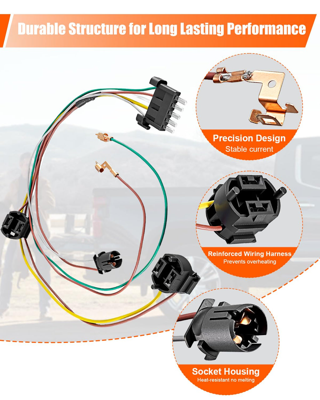 2PCS Headlight Halogen Wiring Harness Kit