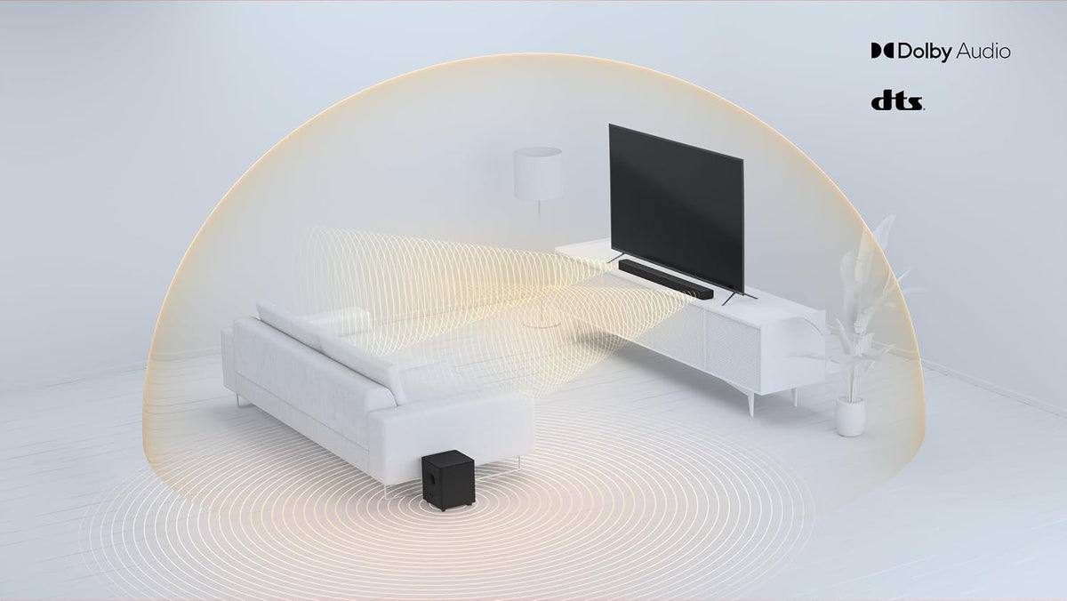 V-Series 2.1 Home Theater Sound Bar with Dolby Audio, DTS Virtual:X, Bluetooth, Wireless Subwoofer, Voice Assistant
