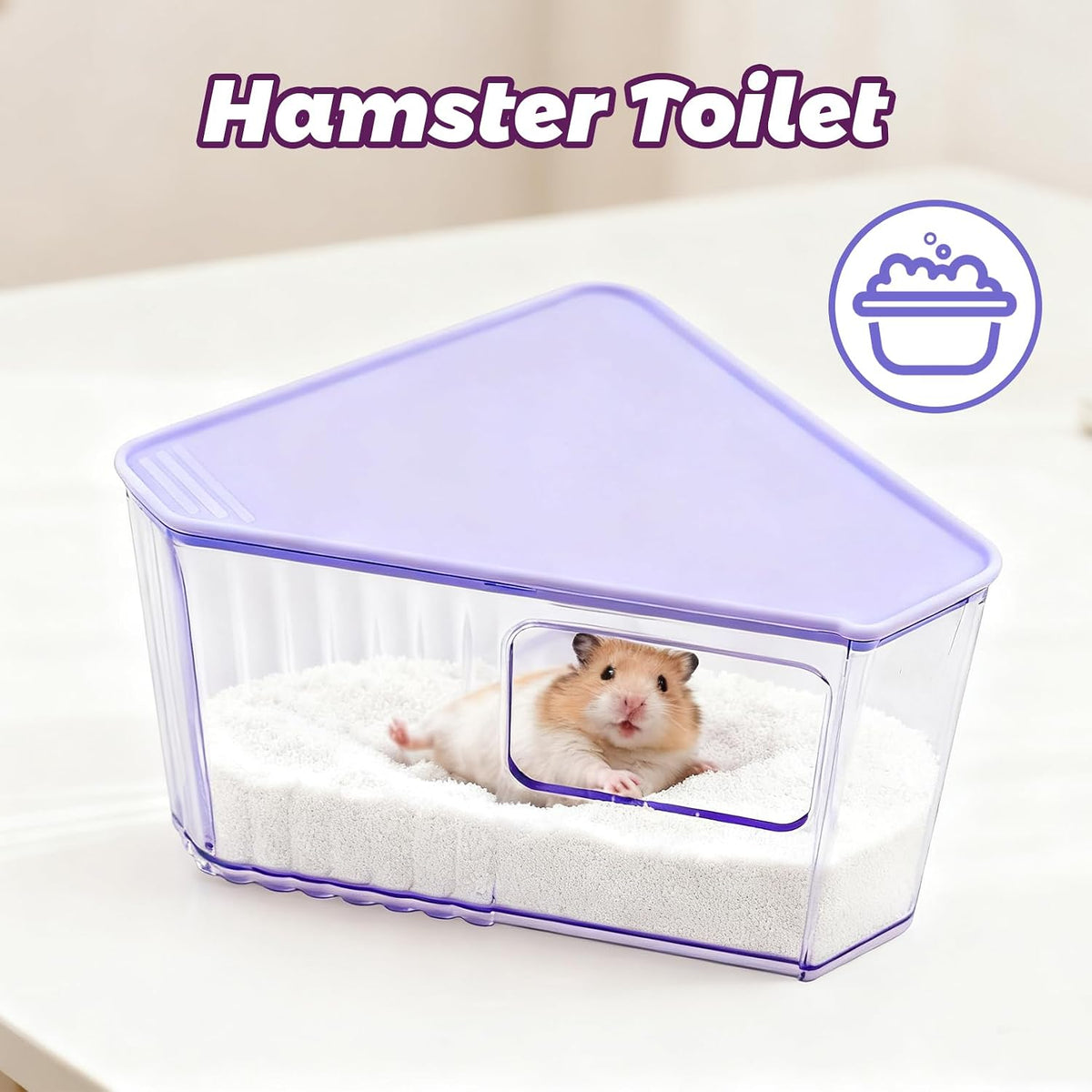 Hamster Toilet Sand Bath Box,Small Animal Bathroom & Digging Room Hamster Sand Bath Container Acrylic Critter's Sand