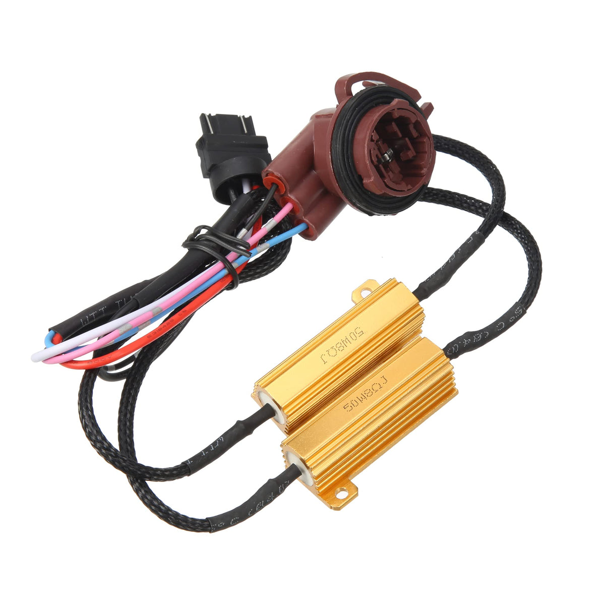 X AUTOHAUX LED Headlights Canbus Decoder 50W 8ohm for 3157 3047 3057 2 Pcs