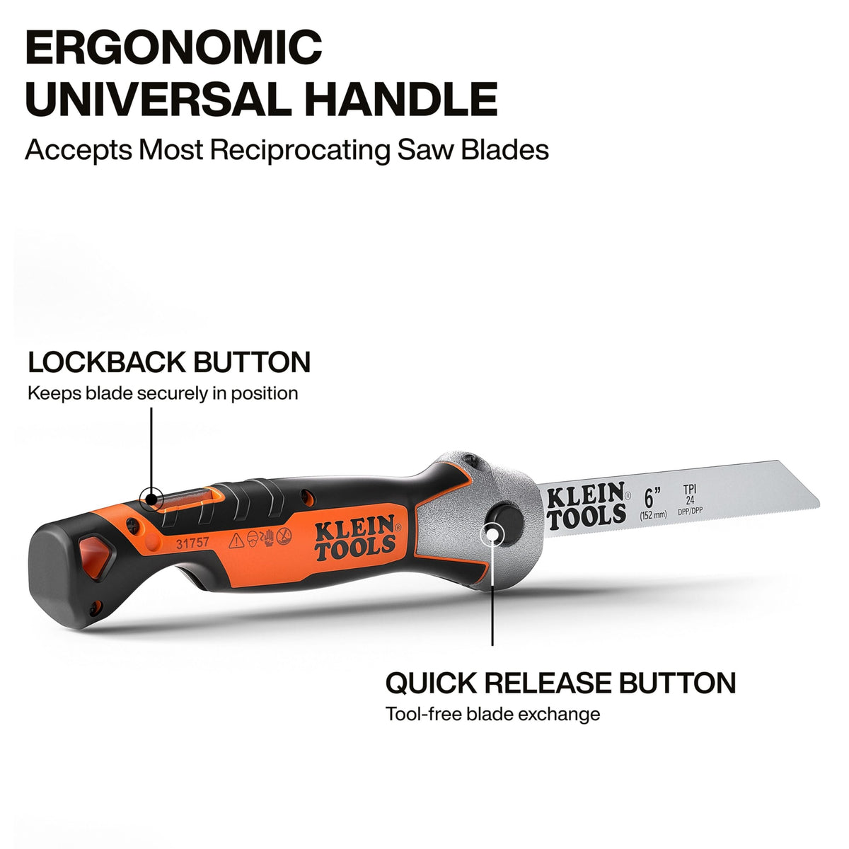 Klein Tools 31757 Folding Multi-Purpose Jab Saw, Multiple Blades Included