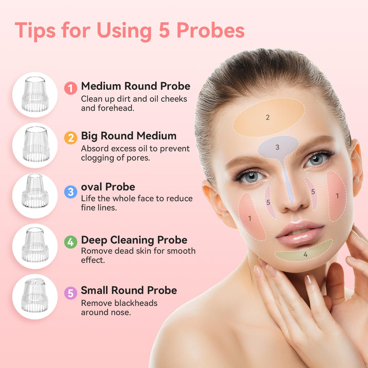 Blackhead Remover Pore Vacuum, USB Rechargeable Face Pore Cleaner Tool