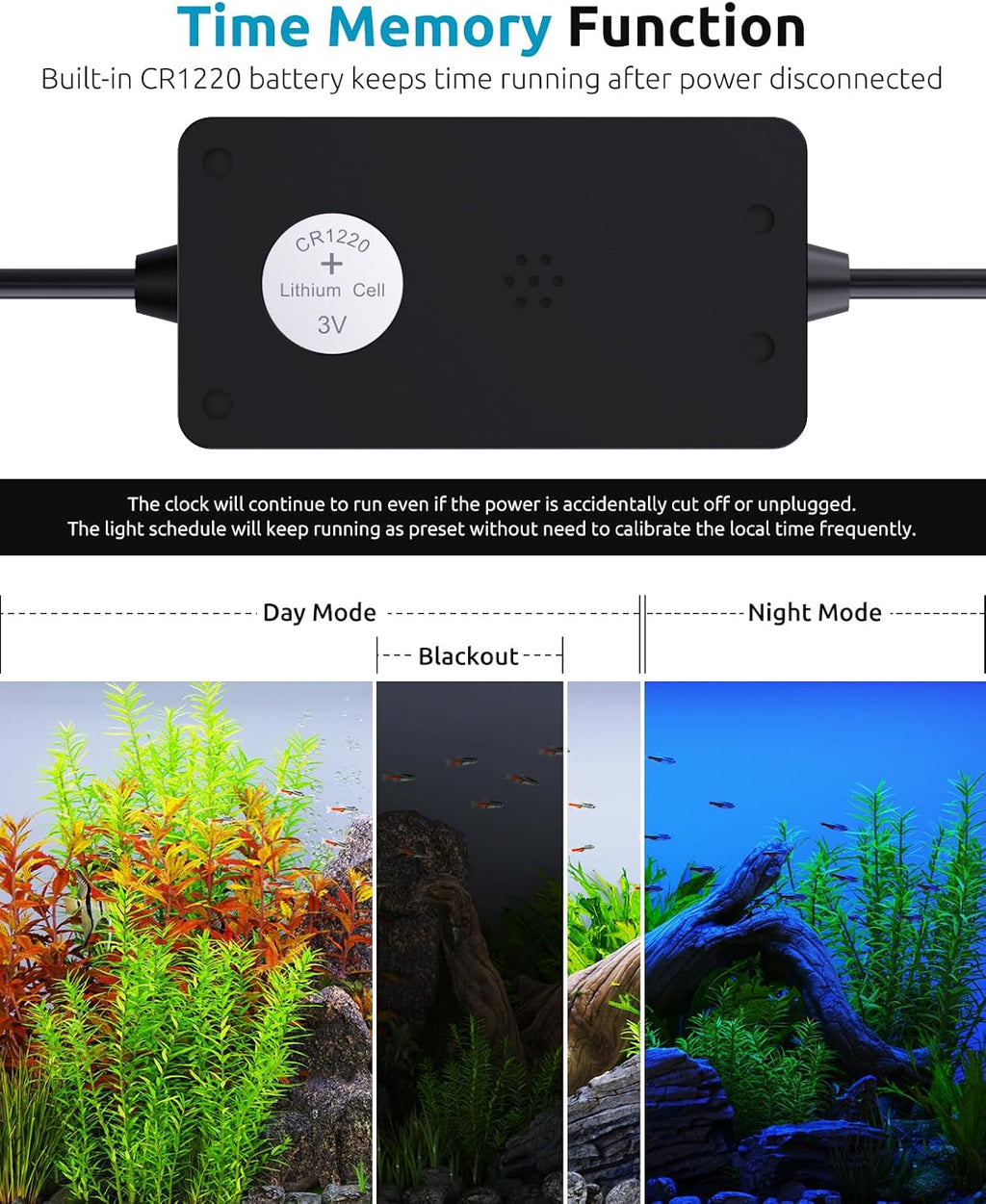 LED Aquarium Light with 24/7 Timer for 18-24in Fish Tank