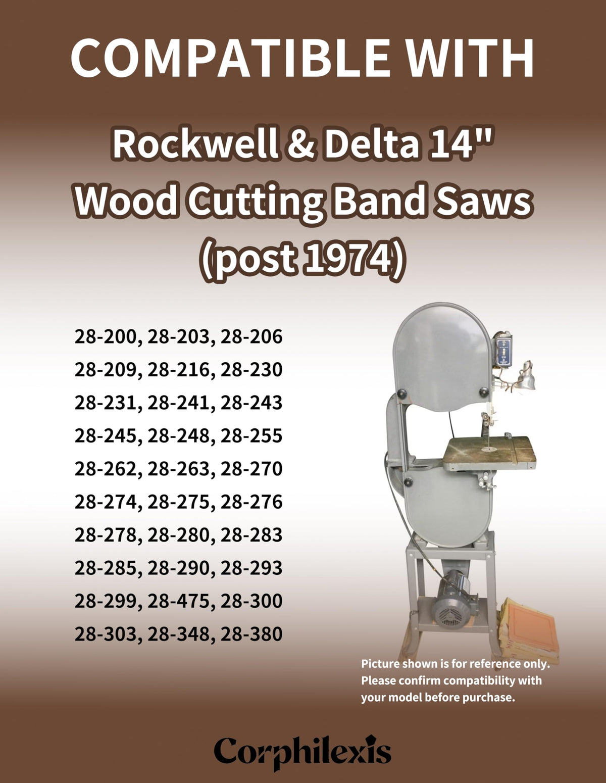 Corphilexis Bearing Kit Compatible with Rockwell & Delta 14" Wood Cutting Band Saws (Post 1974)-Upper Wheel, Lower Drive Shaft & Blade Thrust Bearings