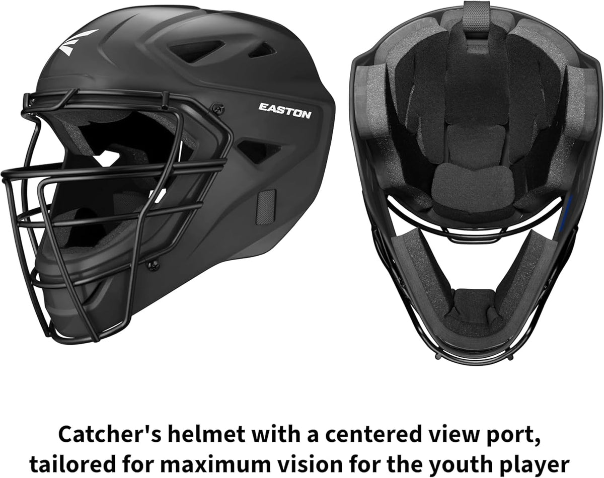 Black Magic 3.0 Youth Baseball Catcher Gear Set | Helmet, Chest Protector & Leg Guards | Multiple Sizes/Colors
