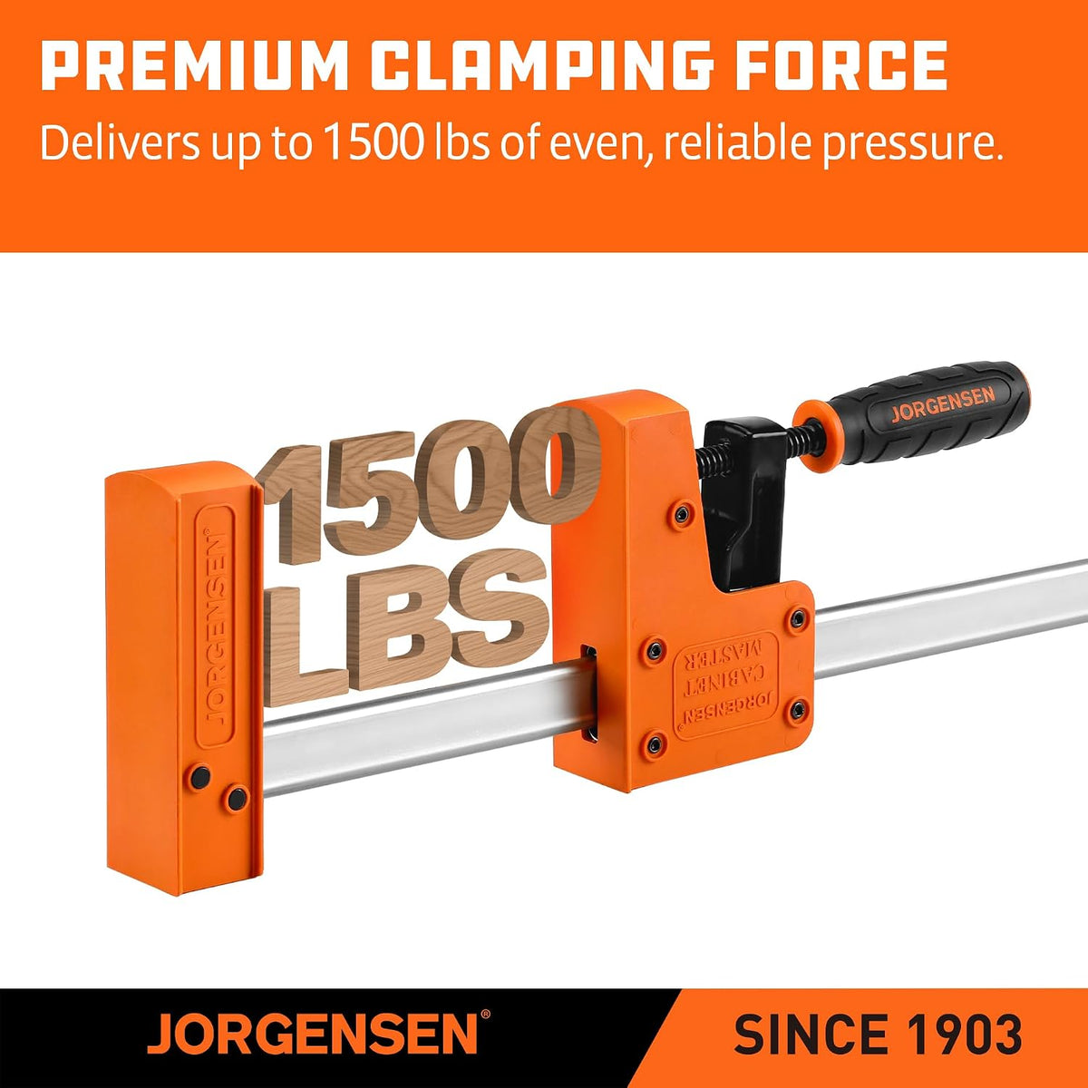 30-inch Bar Clamps Set, 2-pack Cabinet Master 90° Parallel Clamps | Steel Jaw Bar Clamps for Woodworking, 1500 lbs
