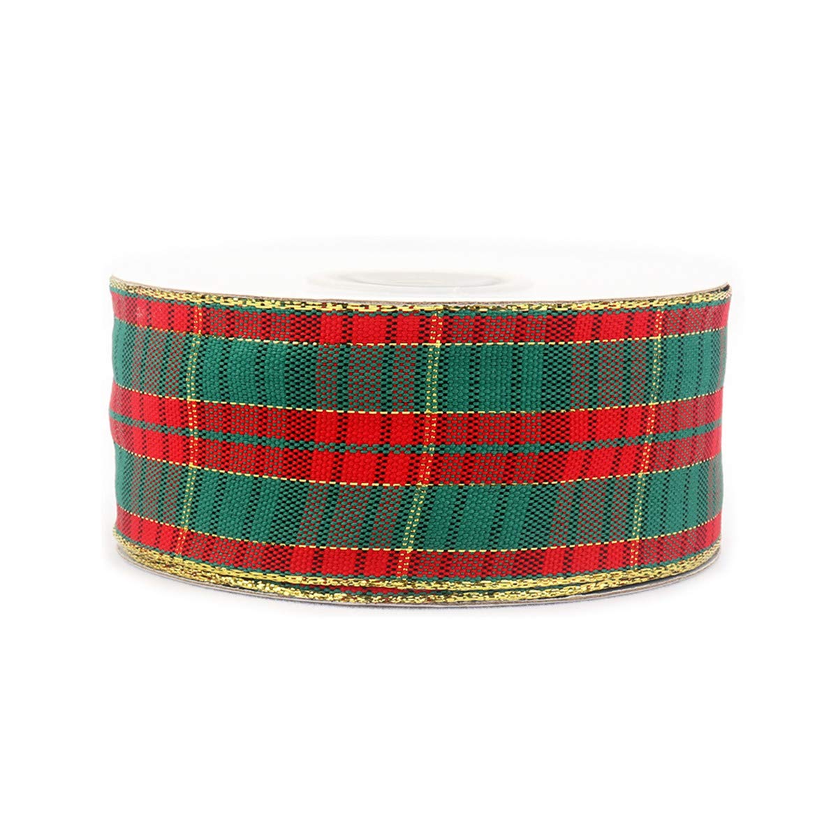 Christmas Checkered Plaid Ribbon 25 Yard Each Roll 100% Polyester Woven Edge Gingham Ribbon for Christmas Crafts