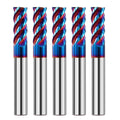AYCHOLIZ 5PCS 1/8" Solid Carbide Square Nose End Mills Set 65HRC Tungsten Steel Milling Cutter 4 Flute CNC Milling Bits for Stainless Steel Hardness Steel
