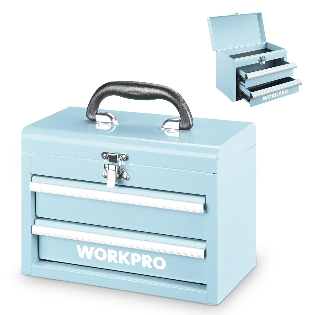 Portable Mini Metal Tool Box with 2 Drawers