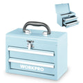 Portable Mini Metal Tool Box with 2 Drawers
