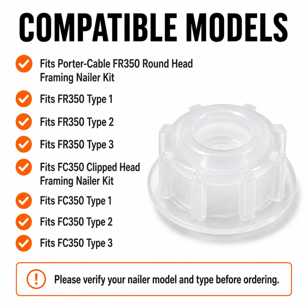 901901 Piston Bumper Stop Compatible with Porter-Cable FC350 FR350 Nailers