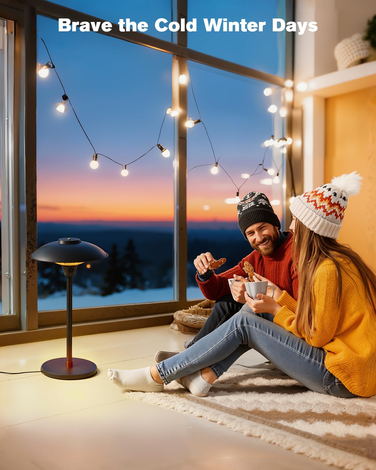 Electric Patio Heater, 1500W Portable Tabletop Infrared Heater