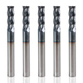 XYunEnZ 1/4" 4 Flute Roughing End Mill AlTiN Coated Carbide, 5Pcs